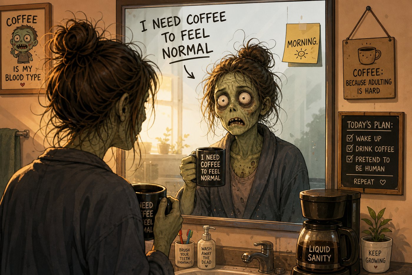 Waking up already in mild caffeine withdrawal before the first cup